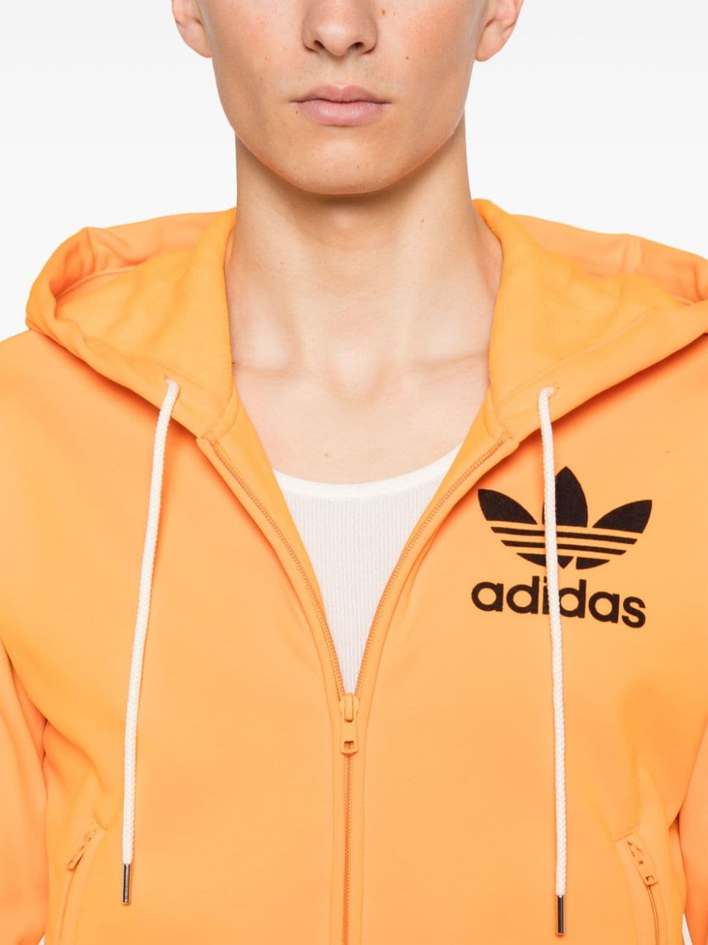 x Wales Bonner logo-flocked hoodie - 5