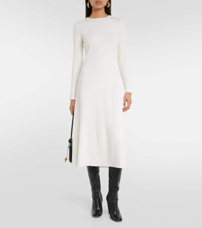 Vince Ribbed-knit cotton-blend midi dress outlook