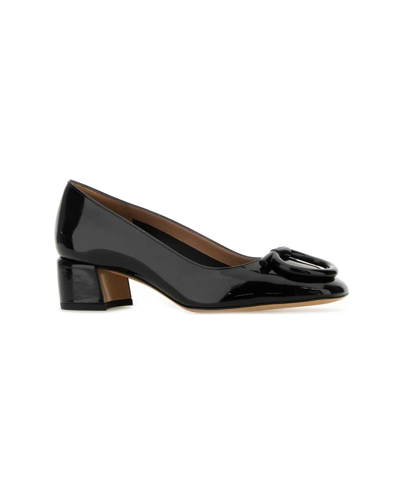 Black Leather Mara Pumps - 2