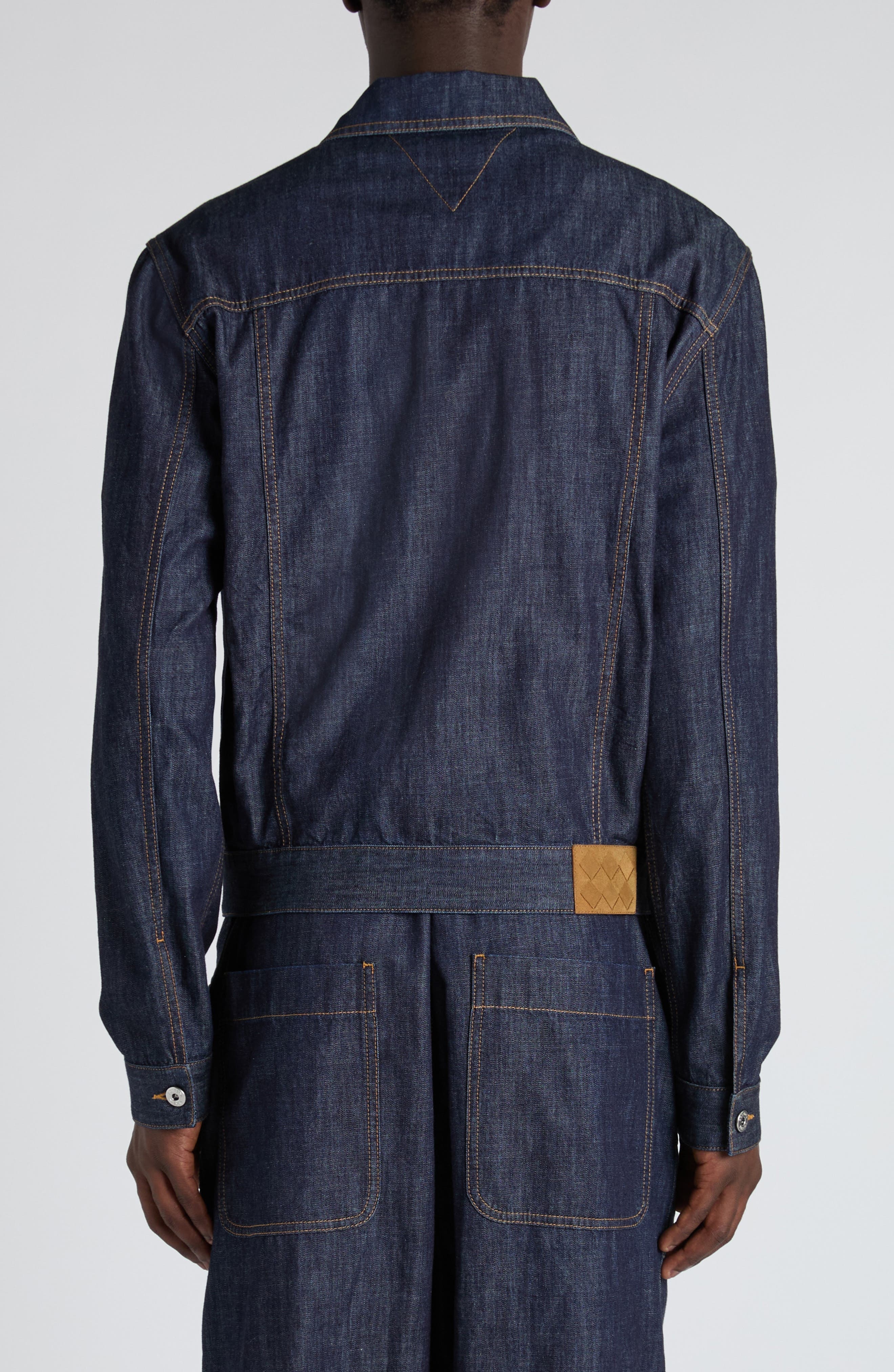 Bottega Veneta Indigo Wash Denim Trucker Jacket in 4245 Indigo at Nordstrom - 3
