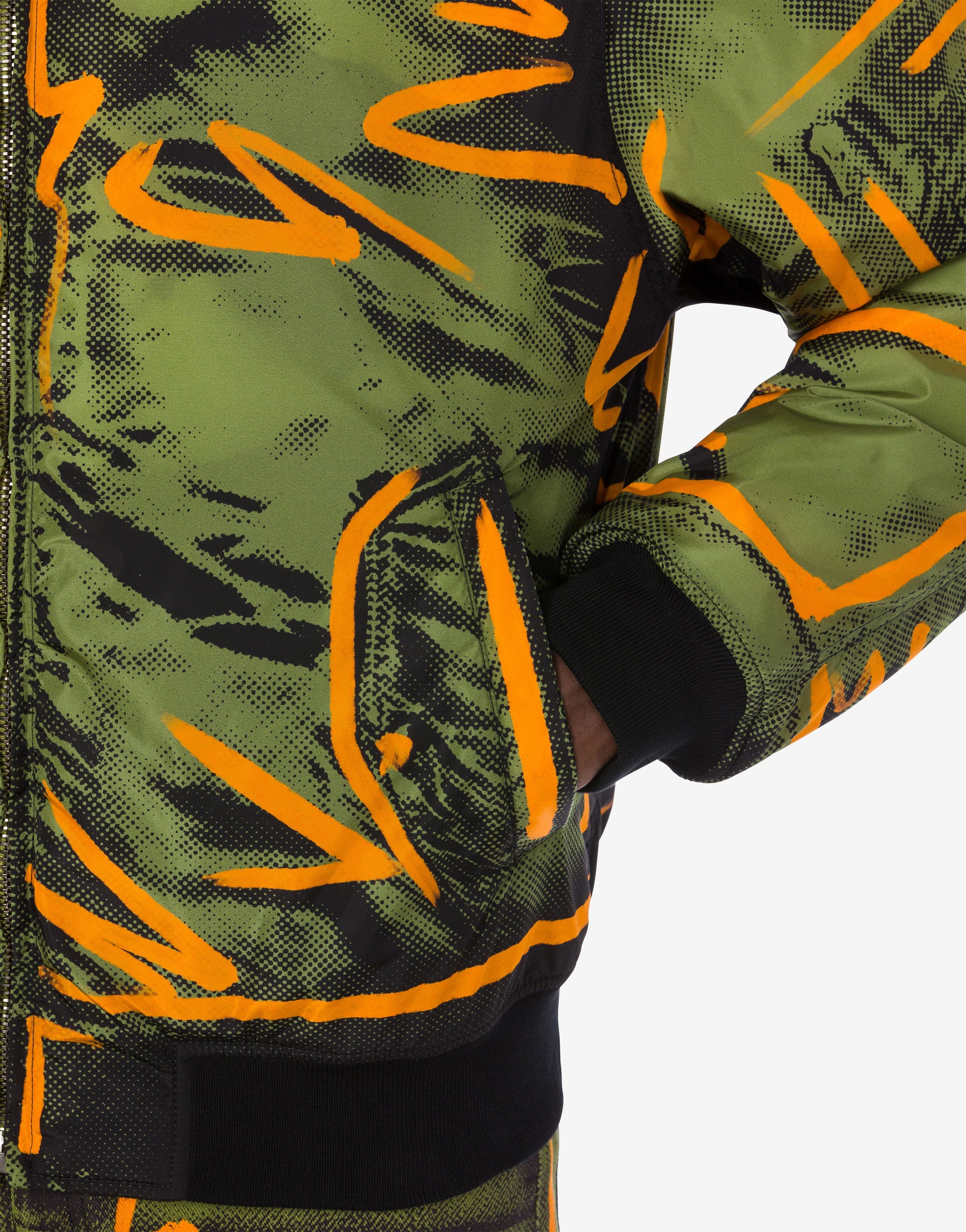 SHADOWS & SQUIGGLES NYLON BOMBER JACKET - 4
