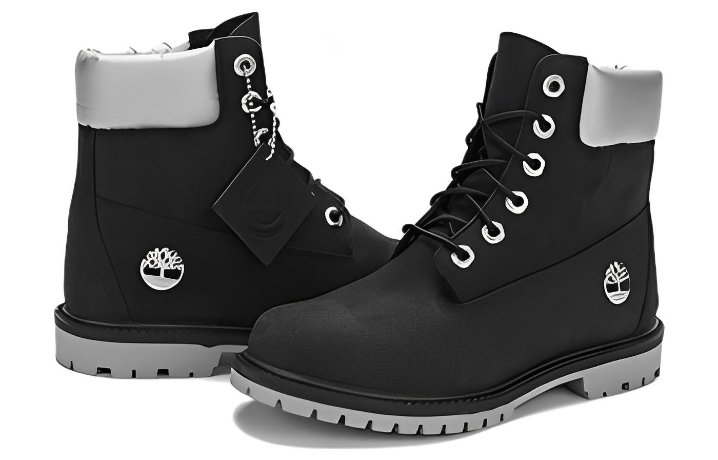(WMNS) Timberland 6 Inch Heritage Cupsole Waterproof Boots 'Black Nubuck with Silver Collar' A5MAVW - 4