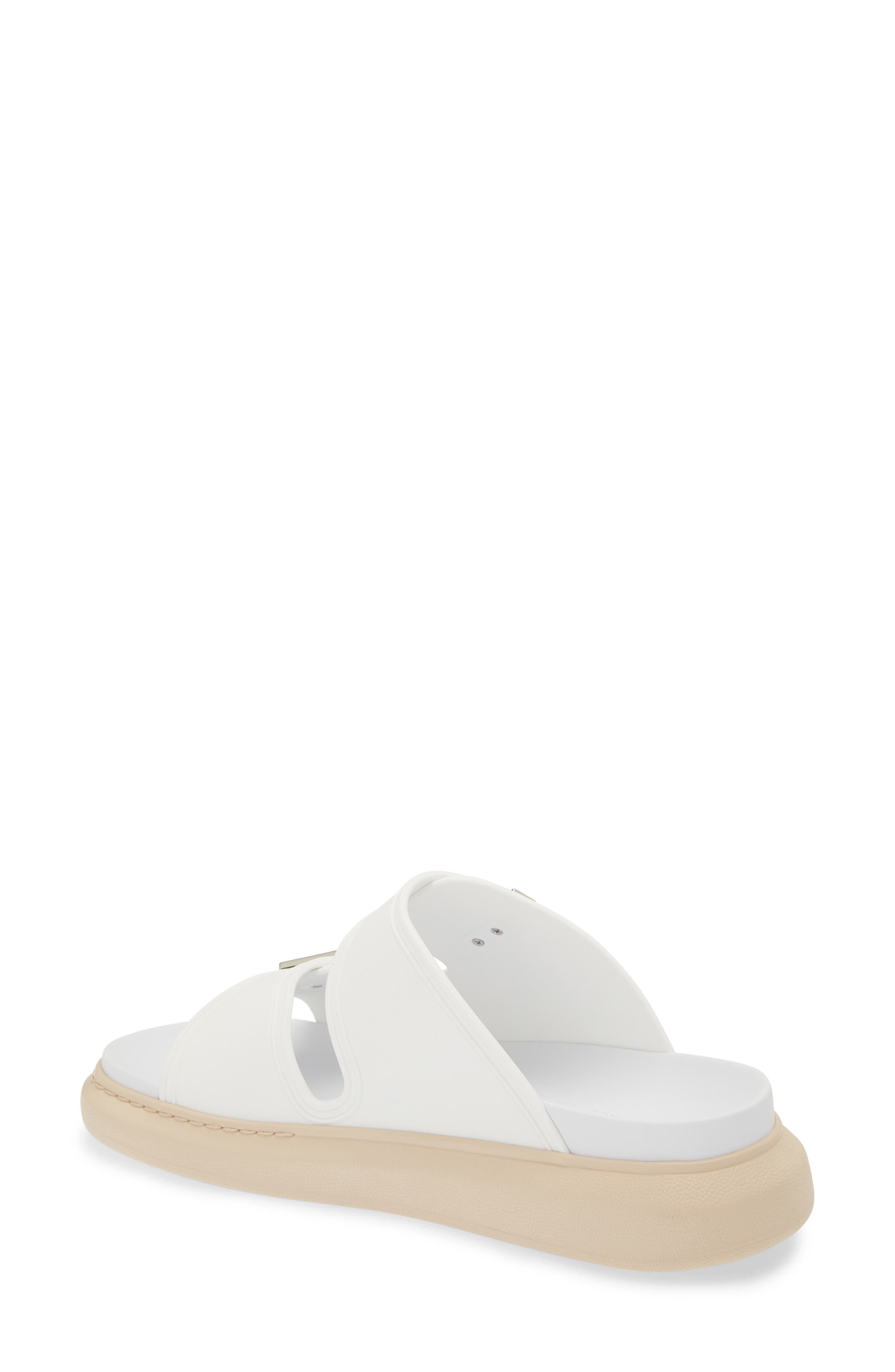 McQueen Oversize Slide Sandal in Ivory/Oat/Silver at Nordstrom - 2