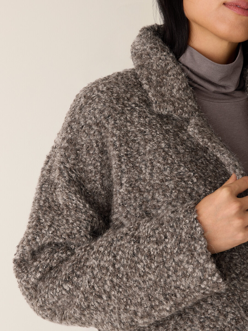 Curly Alpaca Wool Blend Notch Collar Coat 5