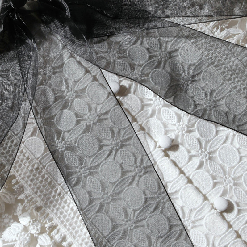 White Lace Bib Cotton Shirt 5