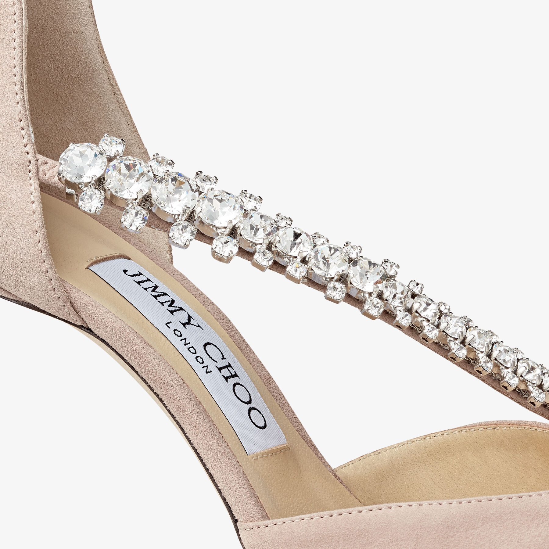 Bee 85
Ballet Pink Suede Pumps with Crystal Embellishment - 3