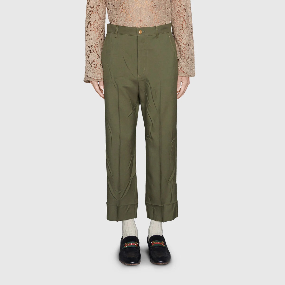 Gabardine wrinkle pant with Gucci logo - 3