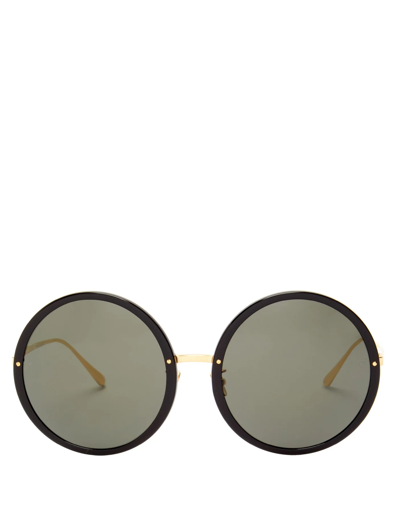 Kew round acetate and metal sunglasses - 1