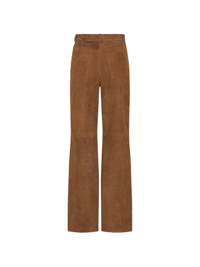 high-waisted suede trousers 6