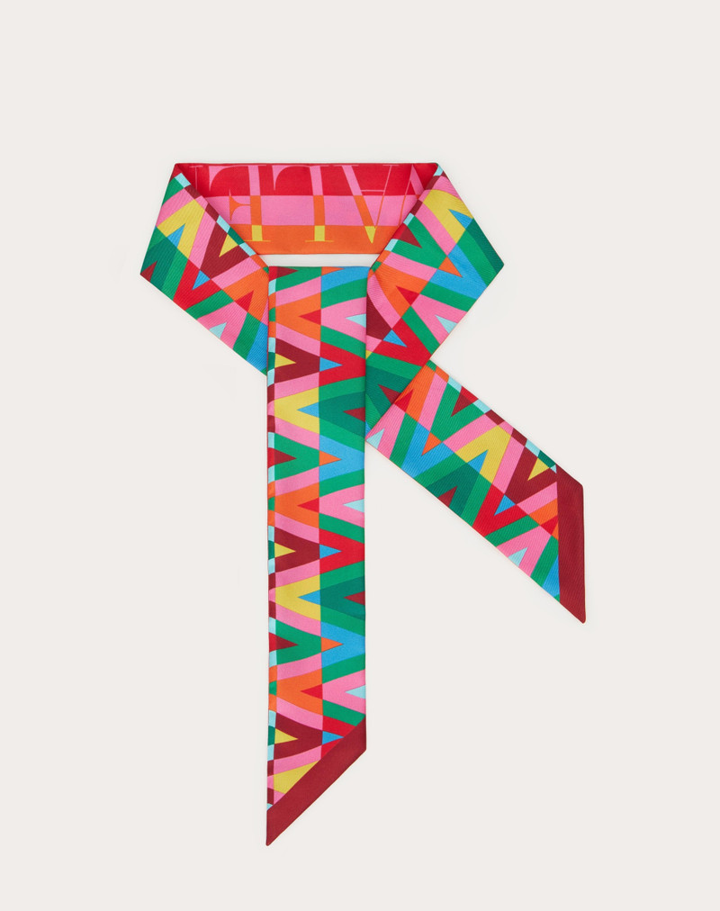 V OPTICAL VALENTINO ARCHIVE 1973 BANDEAU SCARF IN SILK TWILL 3
