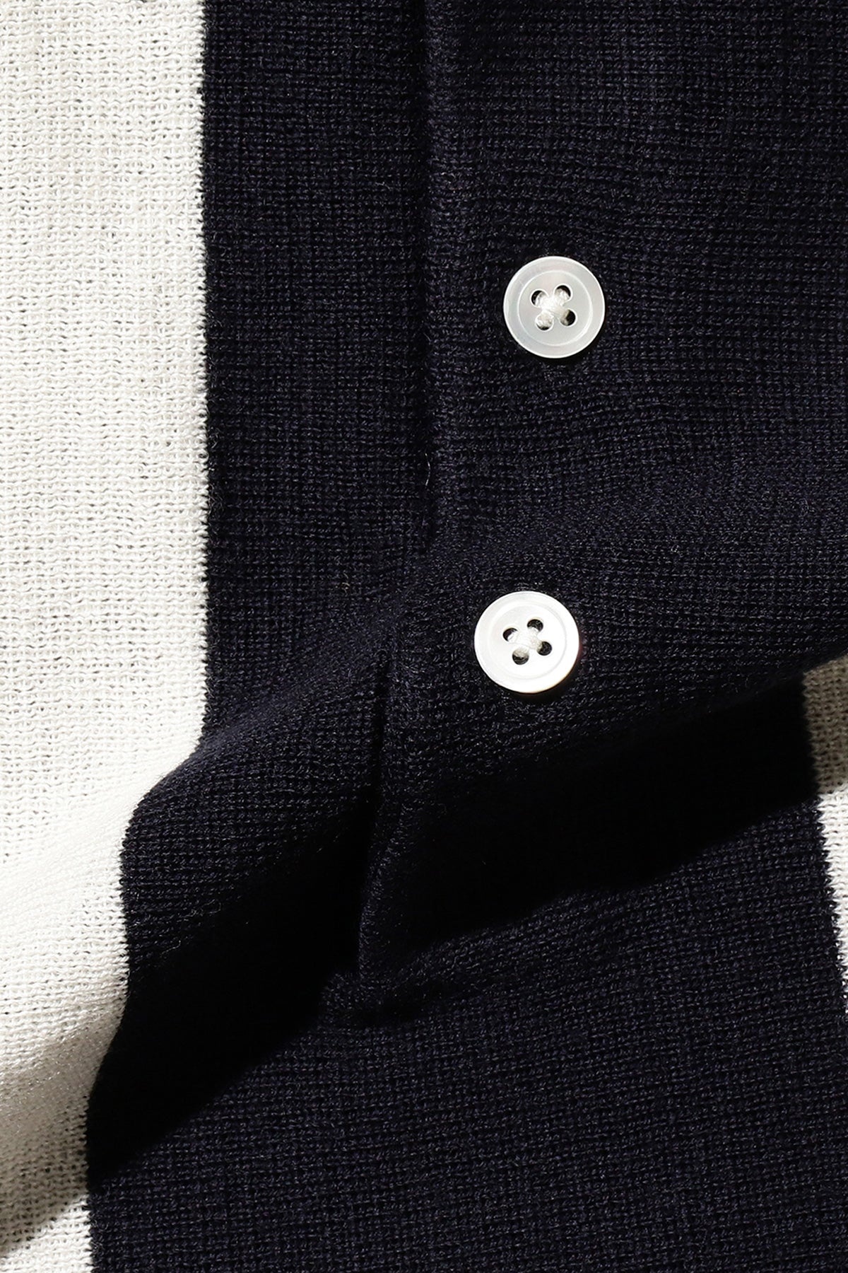 Striped Knit Polo - Navy - 3