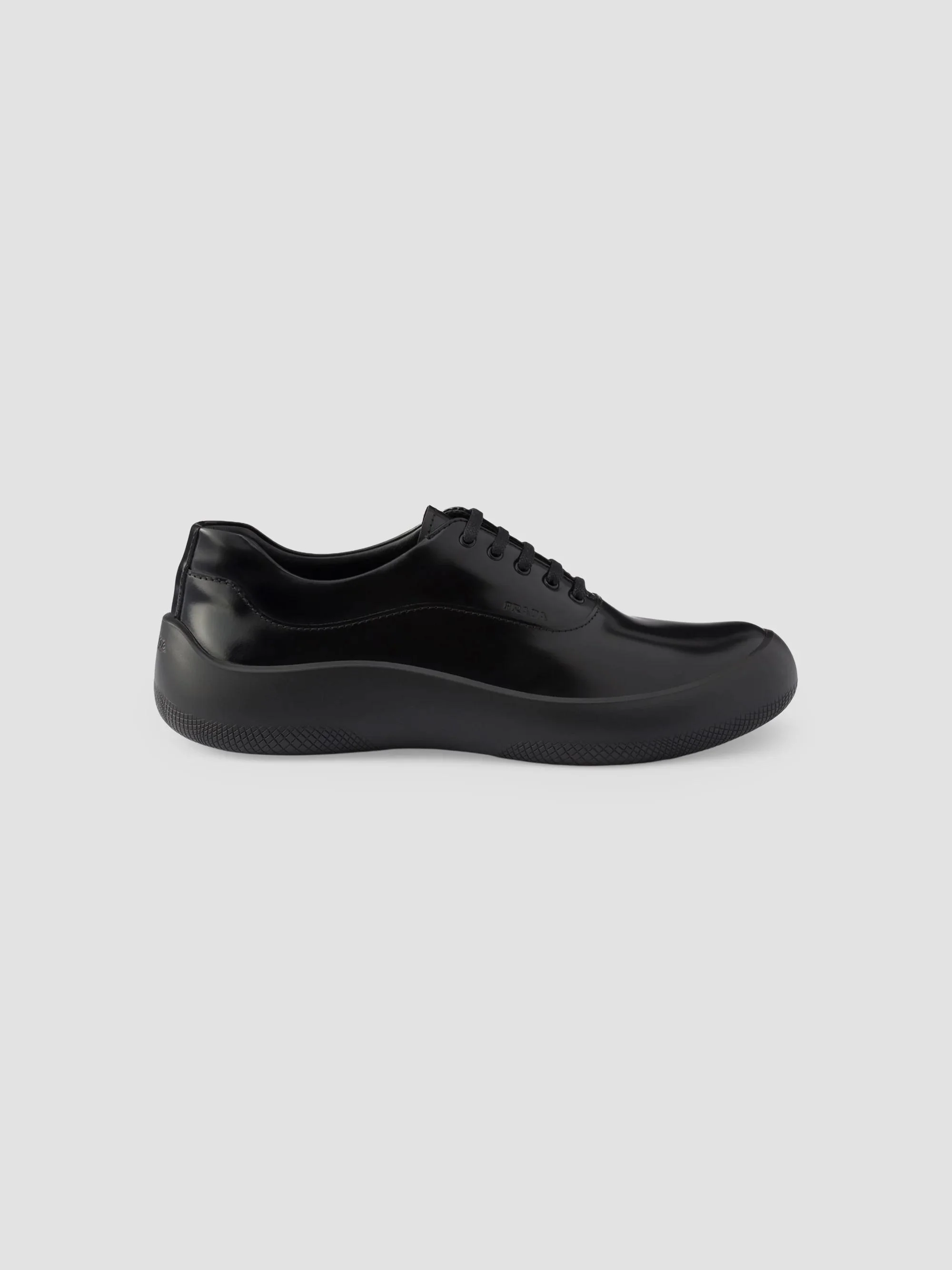 Men's Brushed Leather Sneakers - Black - 1
