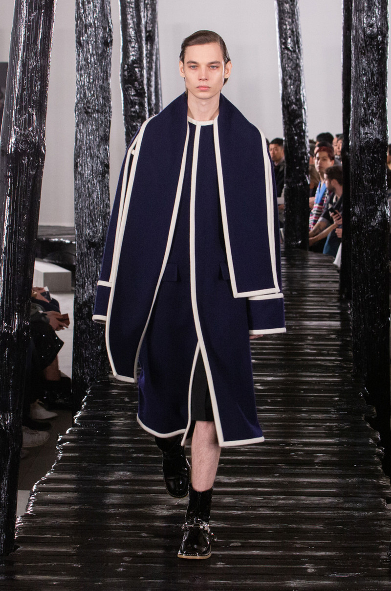 Scarf coat in wool jacquard 6