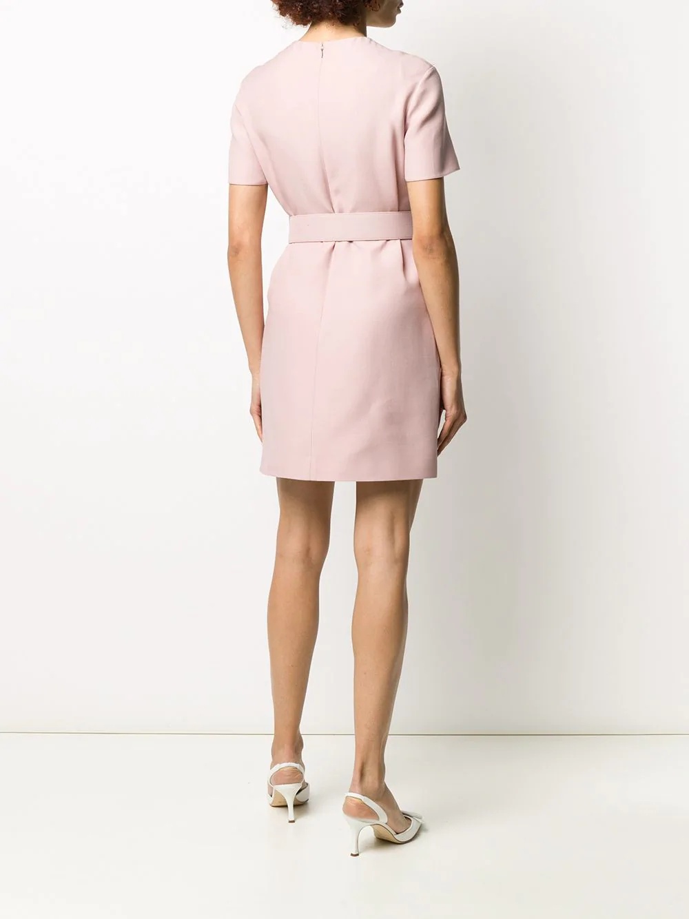 crepe V pavé belted dress - 4