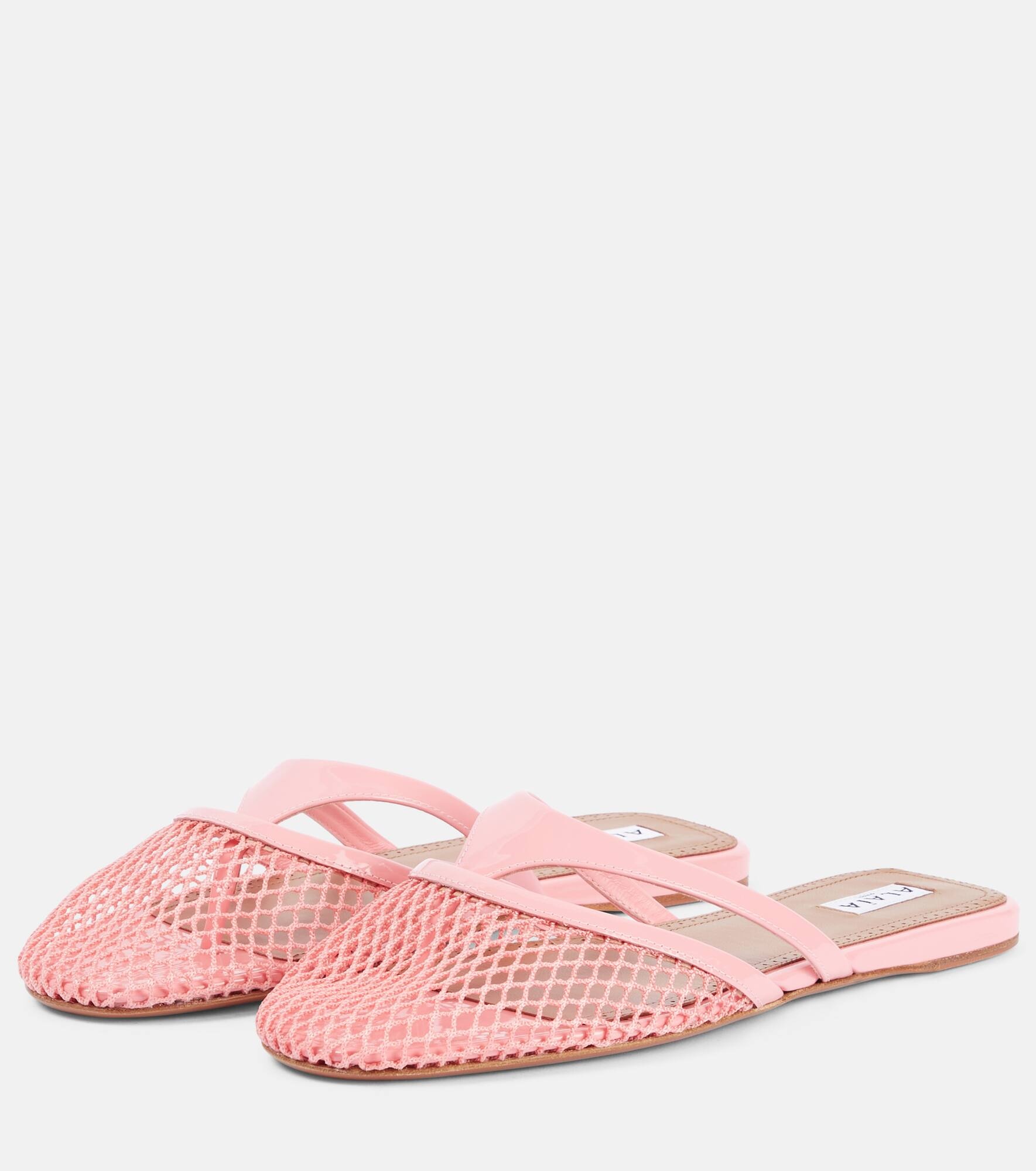 Infradito fishnet mesh mules - 4