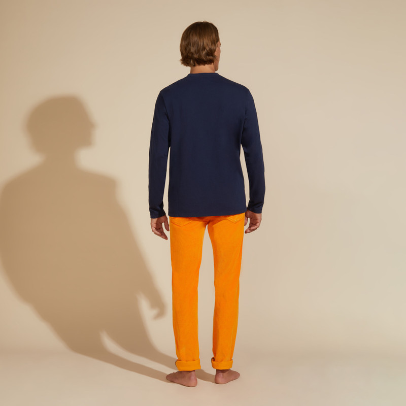 Men Long Sleeves Cotton T-Shirt Turtle Patch 4