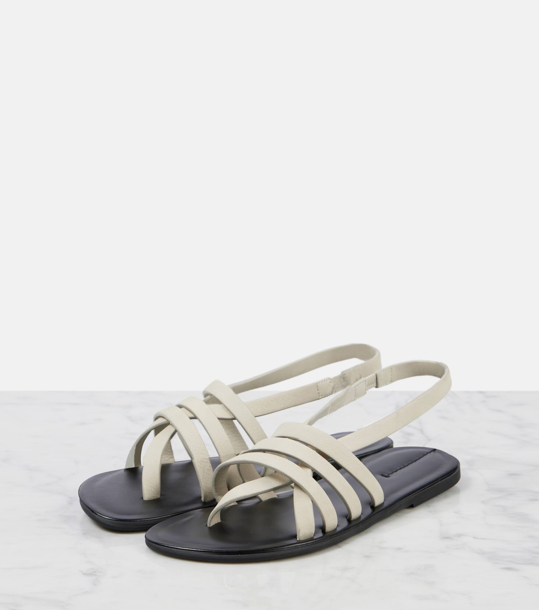 Line leather slingback sandals - 5