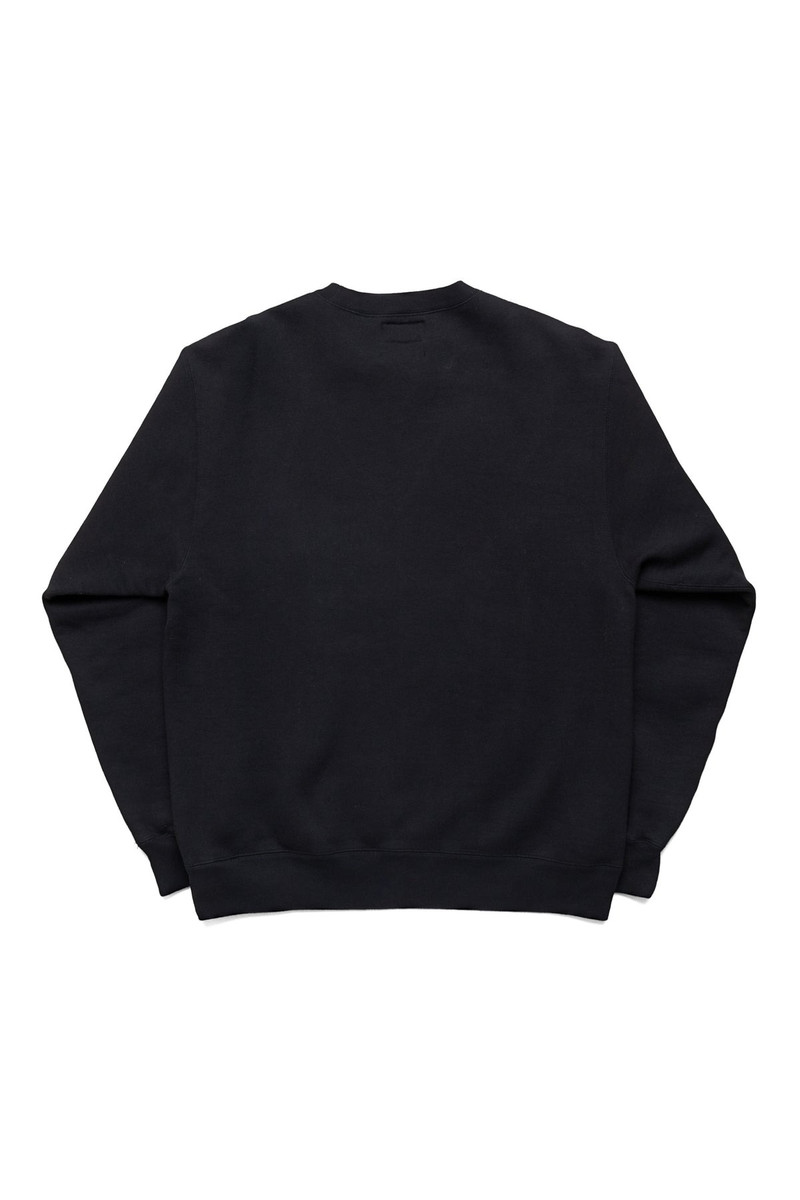 BEAMS PLUS Sweat Crew Raised Back - Black outlook