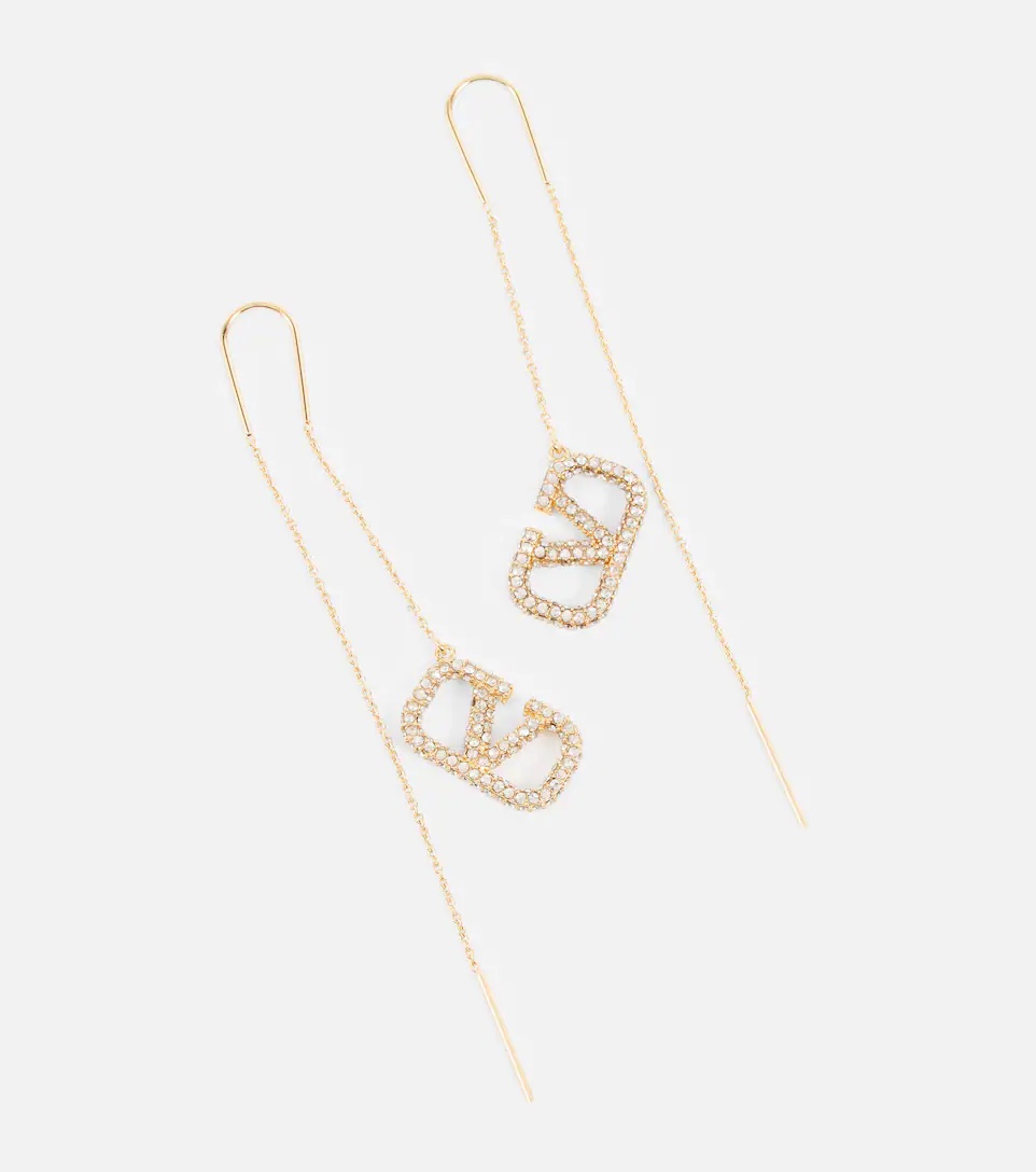 VLogo Signature embellished earrings - 4