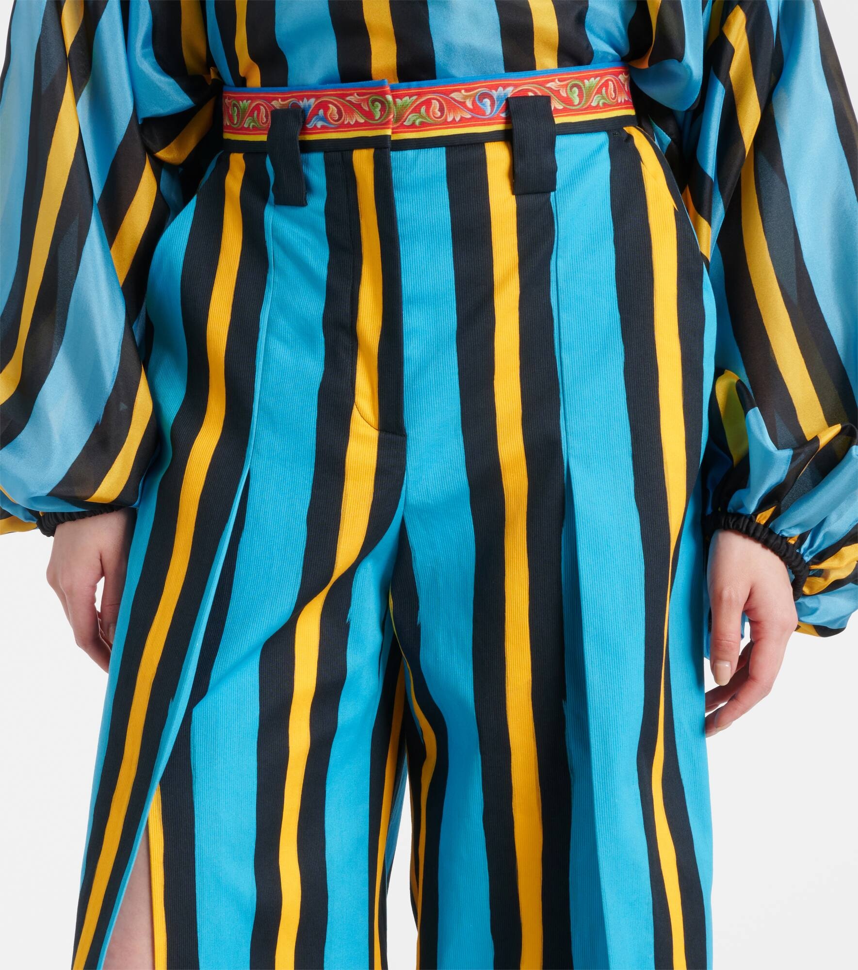 Striped wide-leg pants - 4
