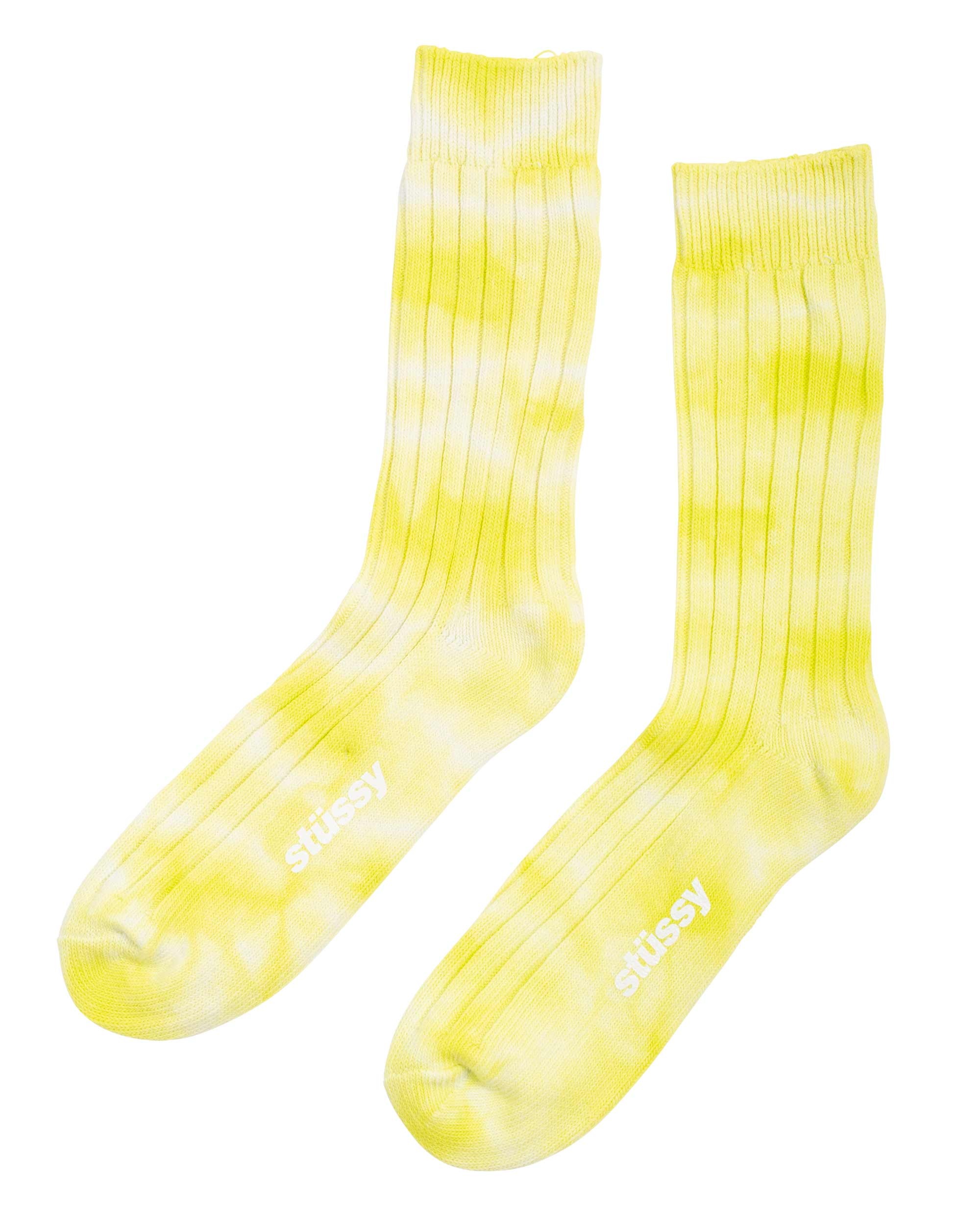 Stüssy Dyed Ribbed Crew Socks Lime - 2