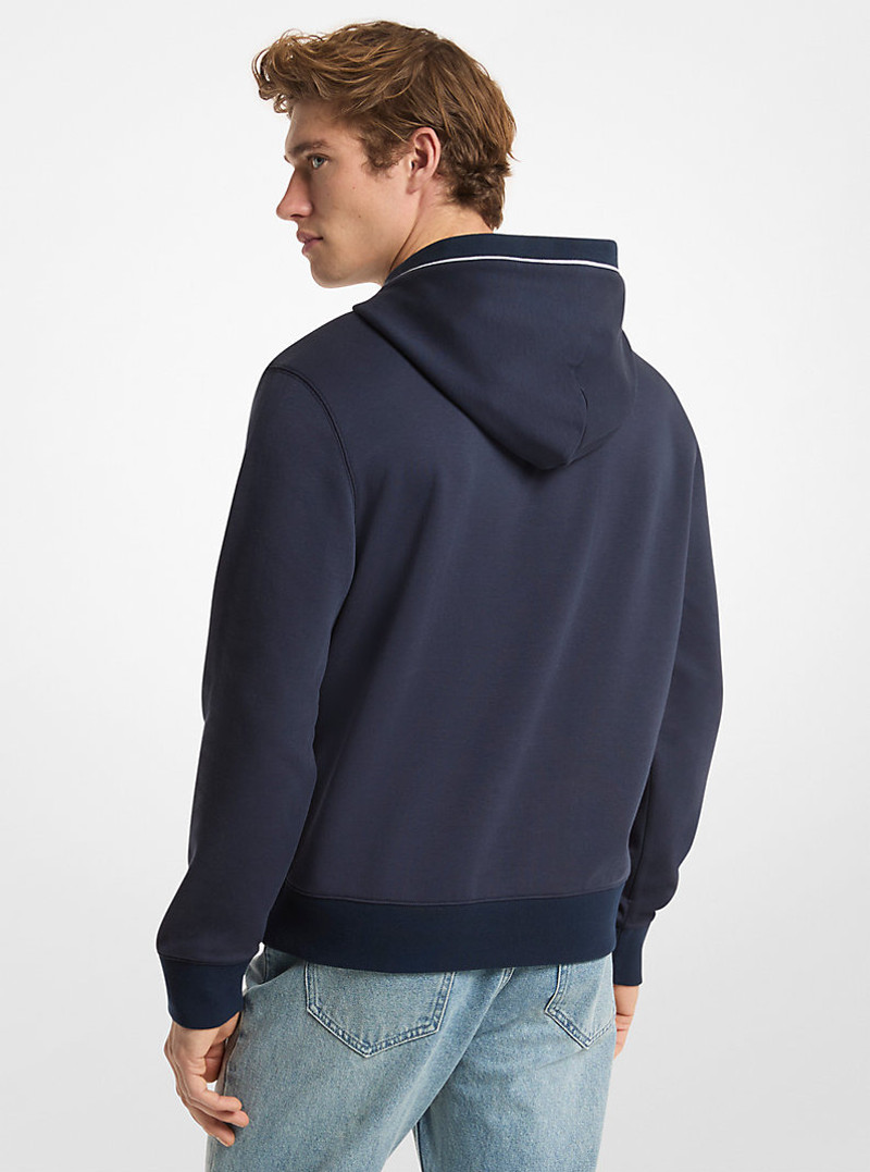 MICHAEL KORS Logo Trim Cotton Blend Hoodie outlook