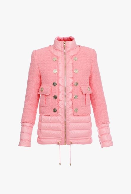 Pink down bi-material jacket - 1