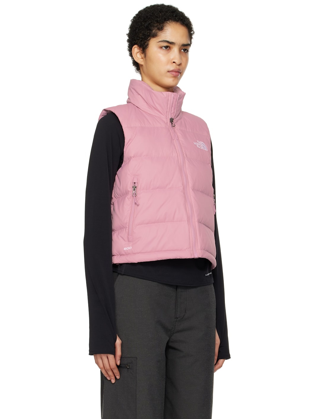 North face pink vest best sale