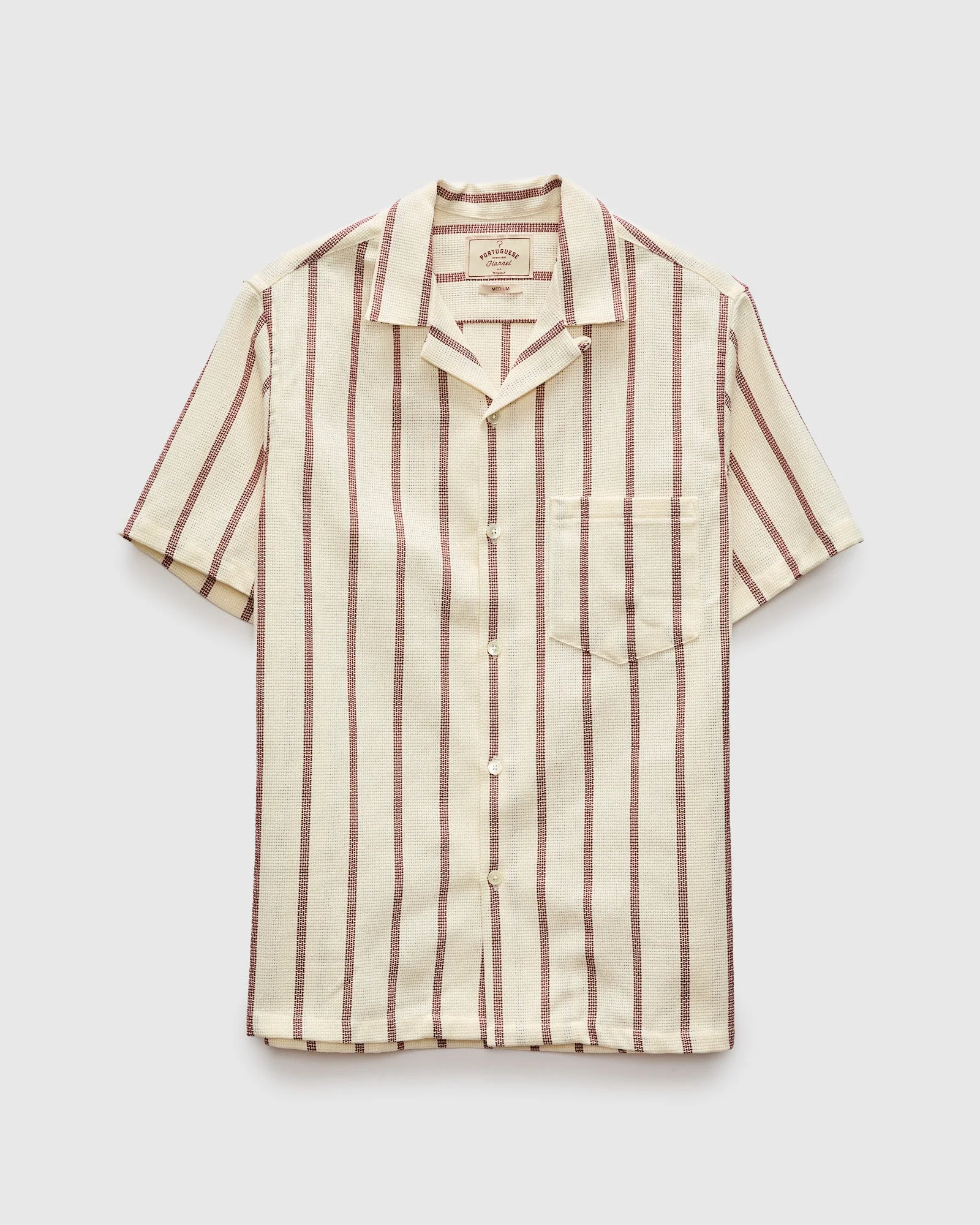 Piquet Stripe Shirt in Bordeaux - 1
