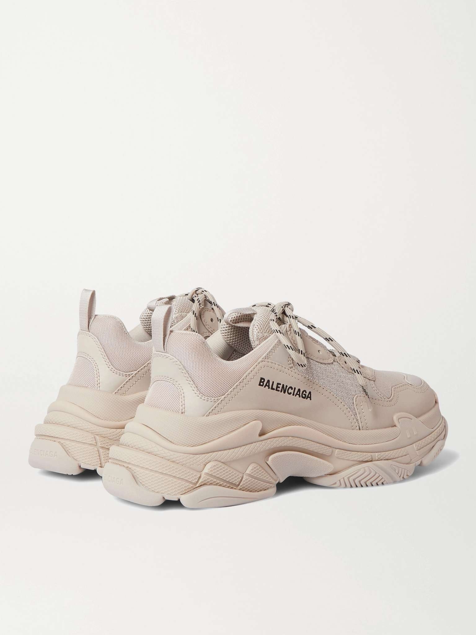 Triple S Mesh and Faux Leather Sneakers - 5