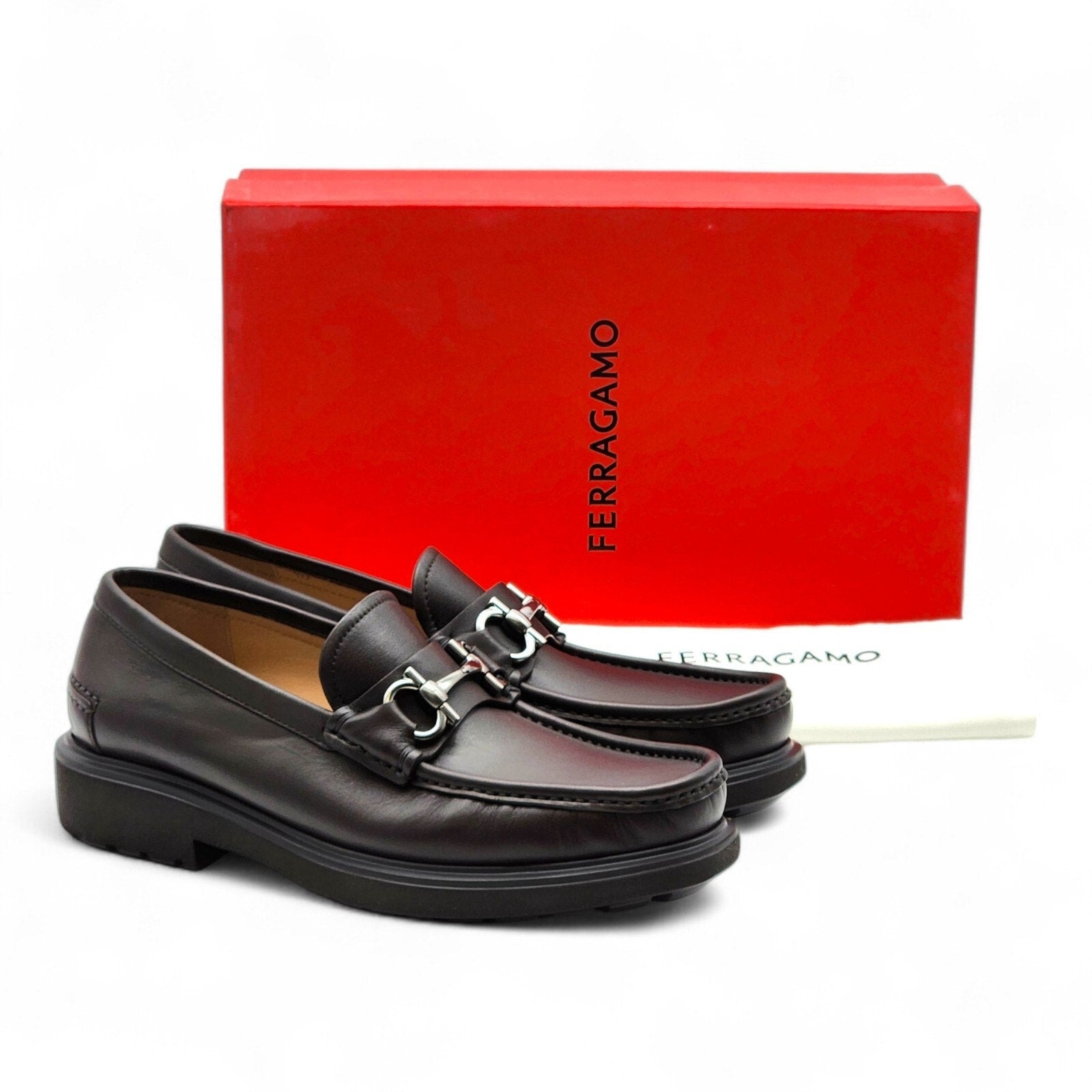 Salvatore Ferragamo Glasgow Calfskin Leather Loafers Brown - 2