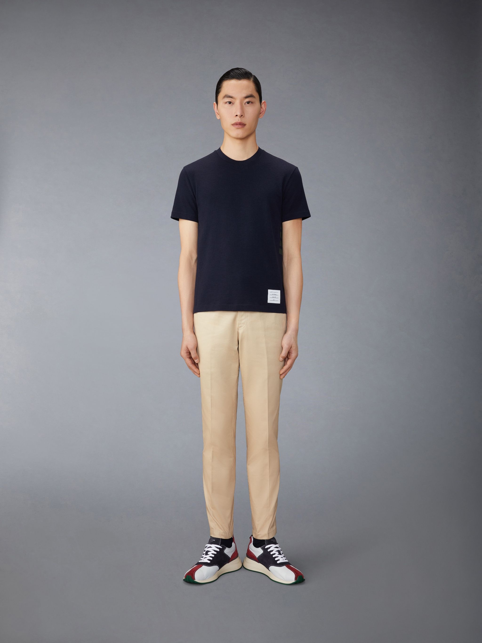 stripe-detailing wool T-shirt - 3