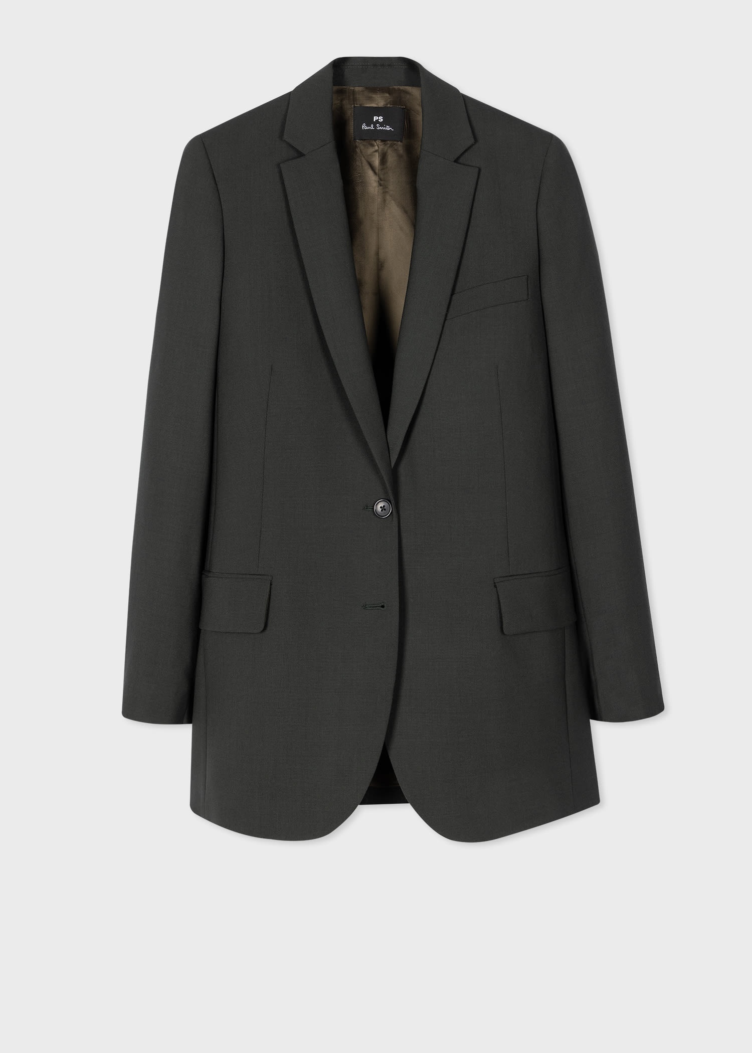 Dark Grey Wool-Hopsack Blazer - 1