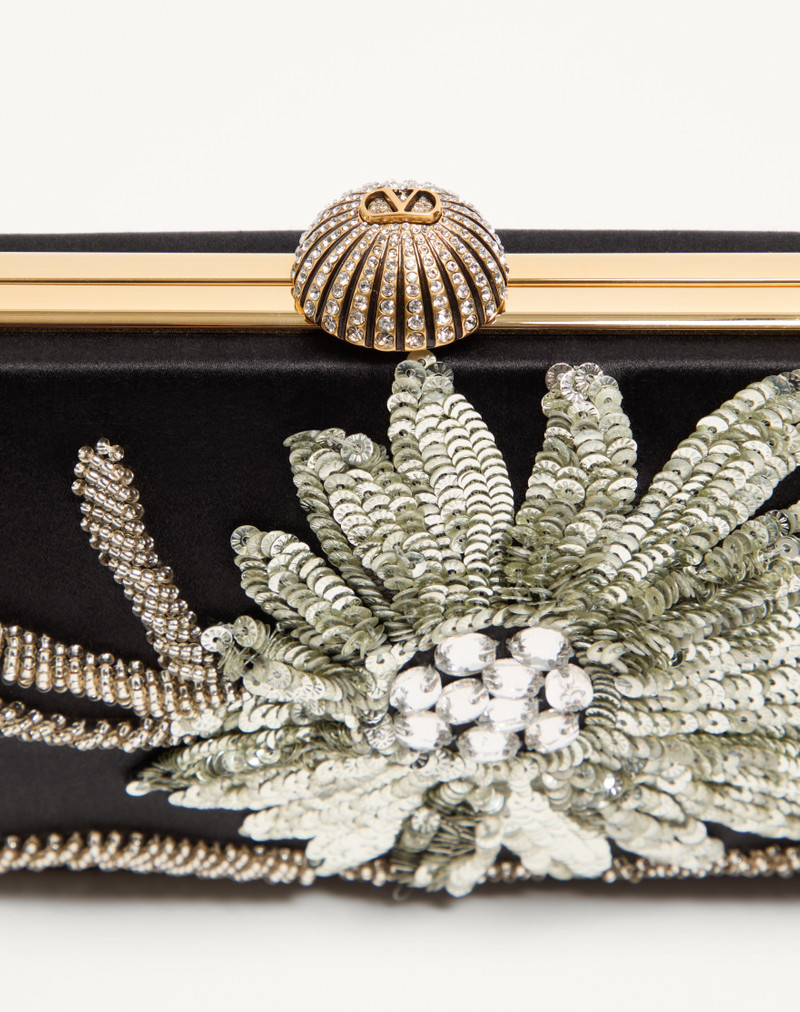 VALENTINO GARAVANI CARRY SECRETS MINAUDIERE IN SATIN WITH FLORAL EMBROIDERY 8