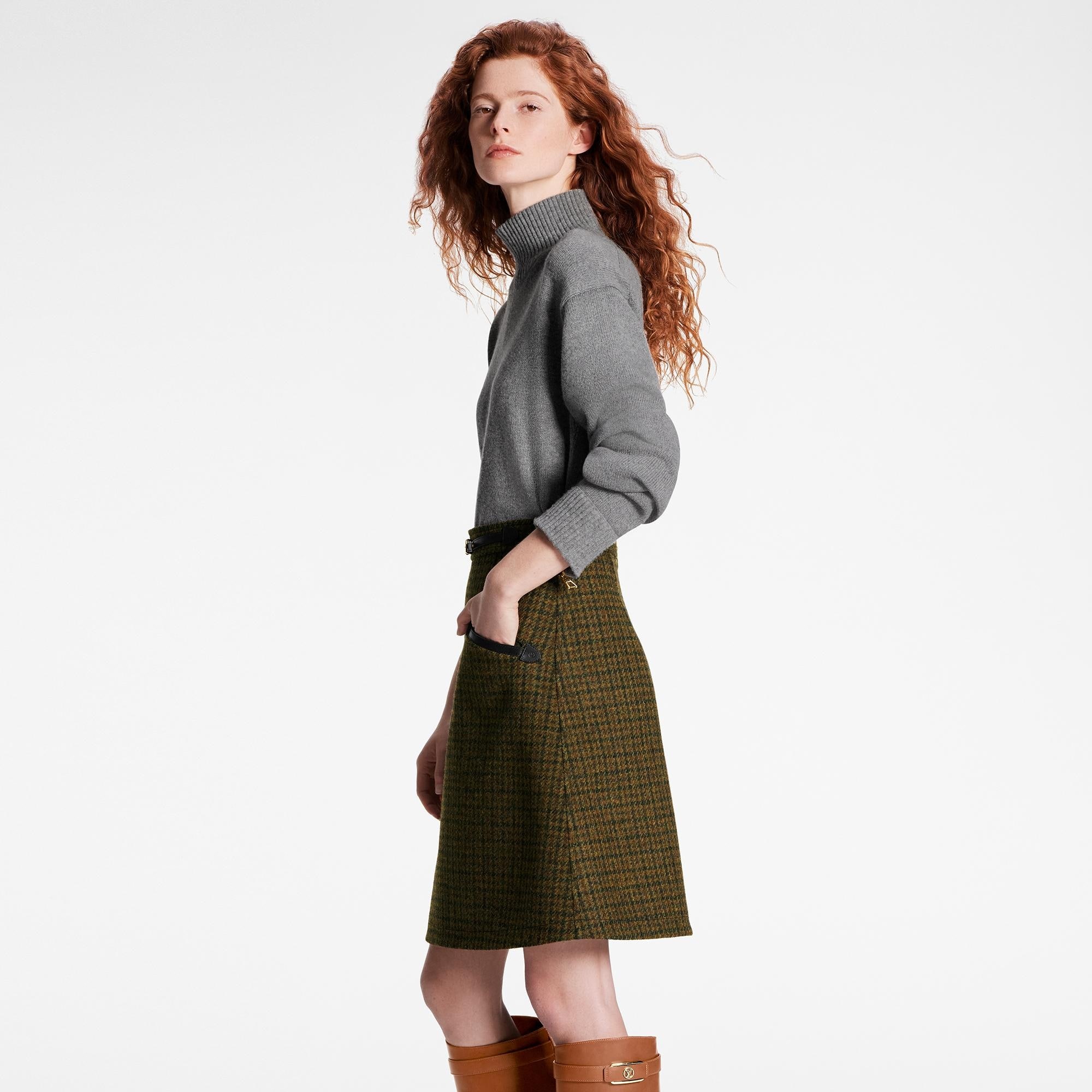 Preppy Houndstooth A-Line Skirt - 5