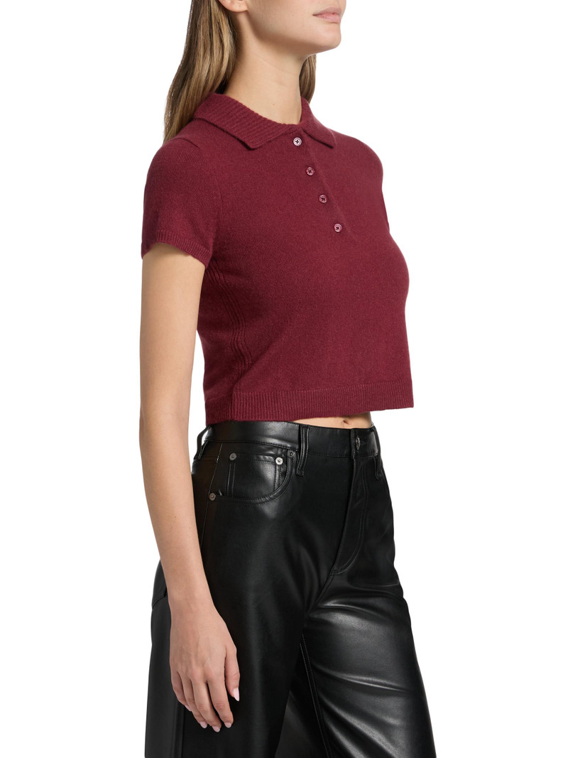 Women's Twila Cashmere Polo Shirt - Cranberry 4