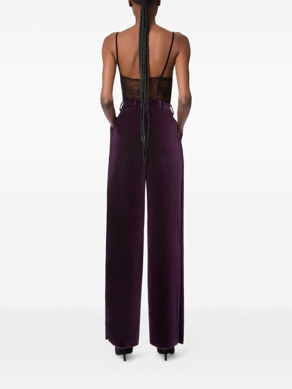 pleated velvet trousers - 4