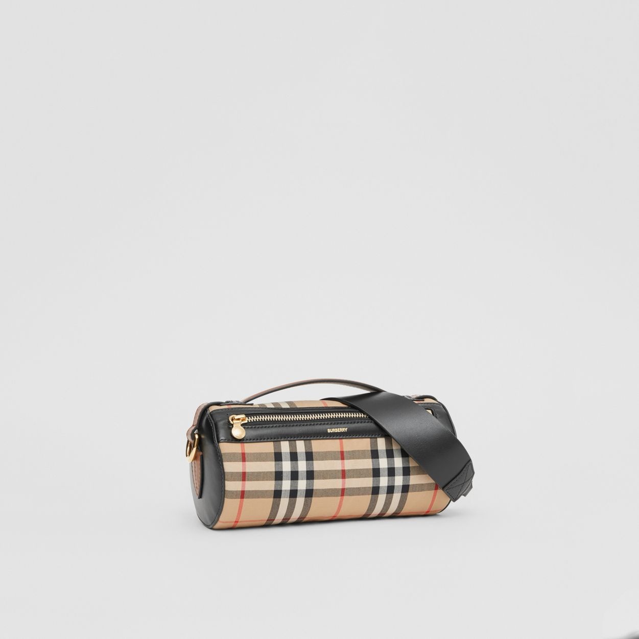 The Vintage Check and Leather Barrel Bag - 7