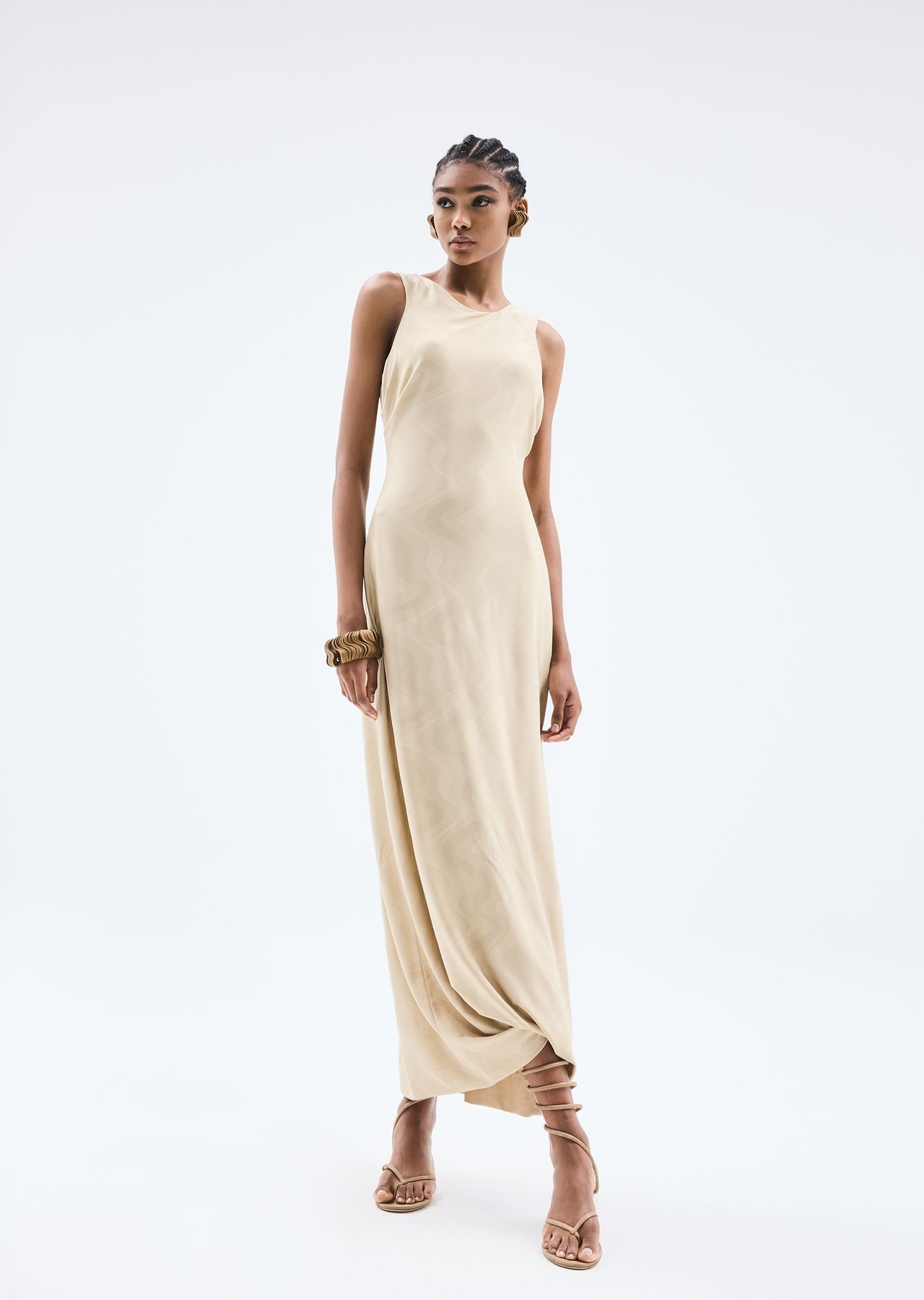 ASV jacquard stretch viscose jersey long dress - 7