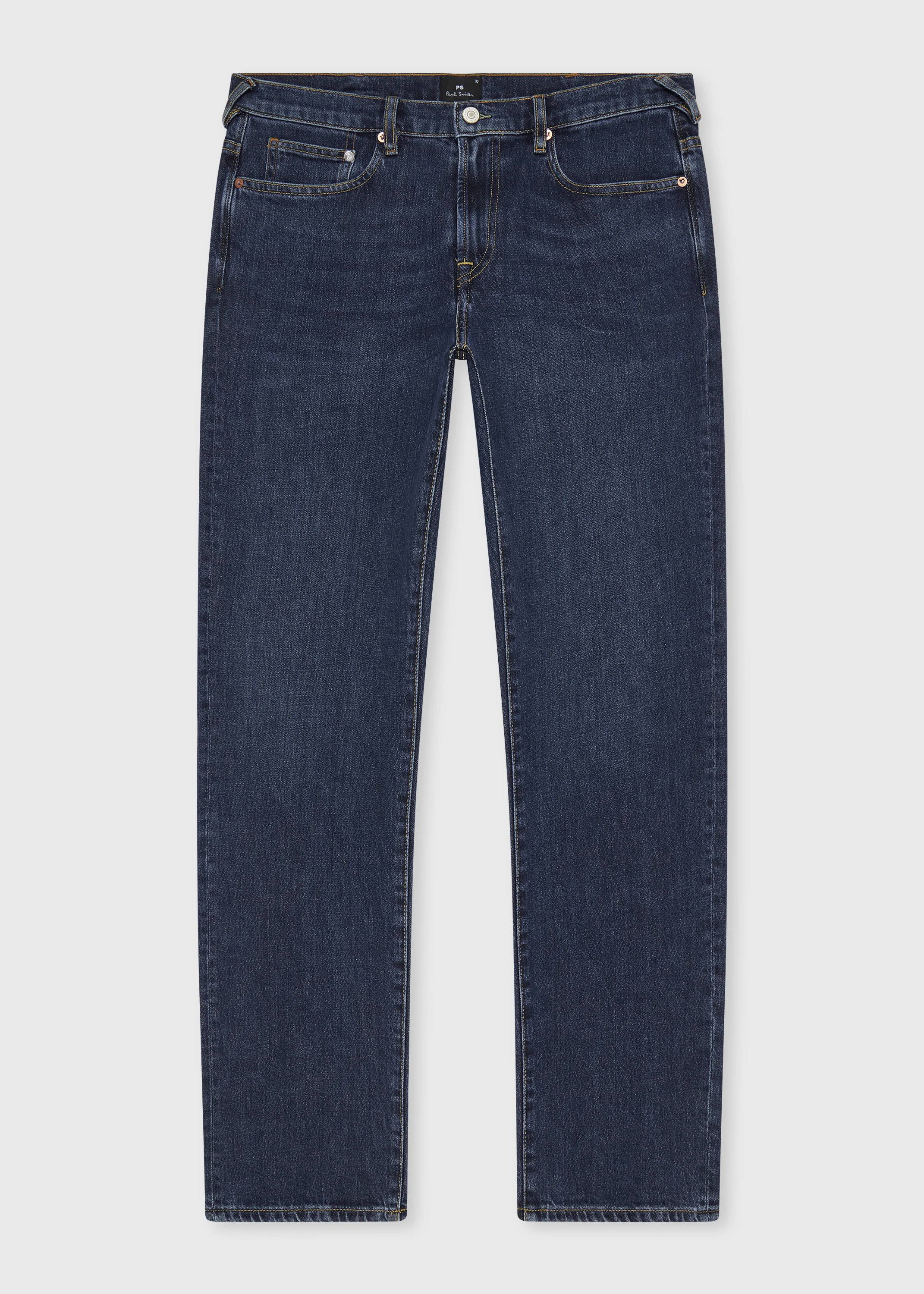 Relaxed Tapered-Fit Dark-Wash Organic Vintage Stretch Jeans - 1