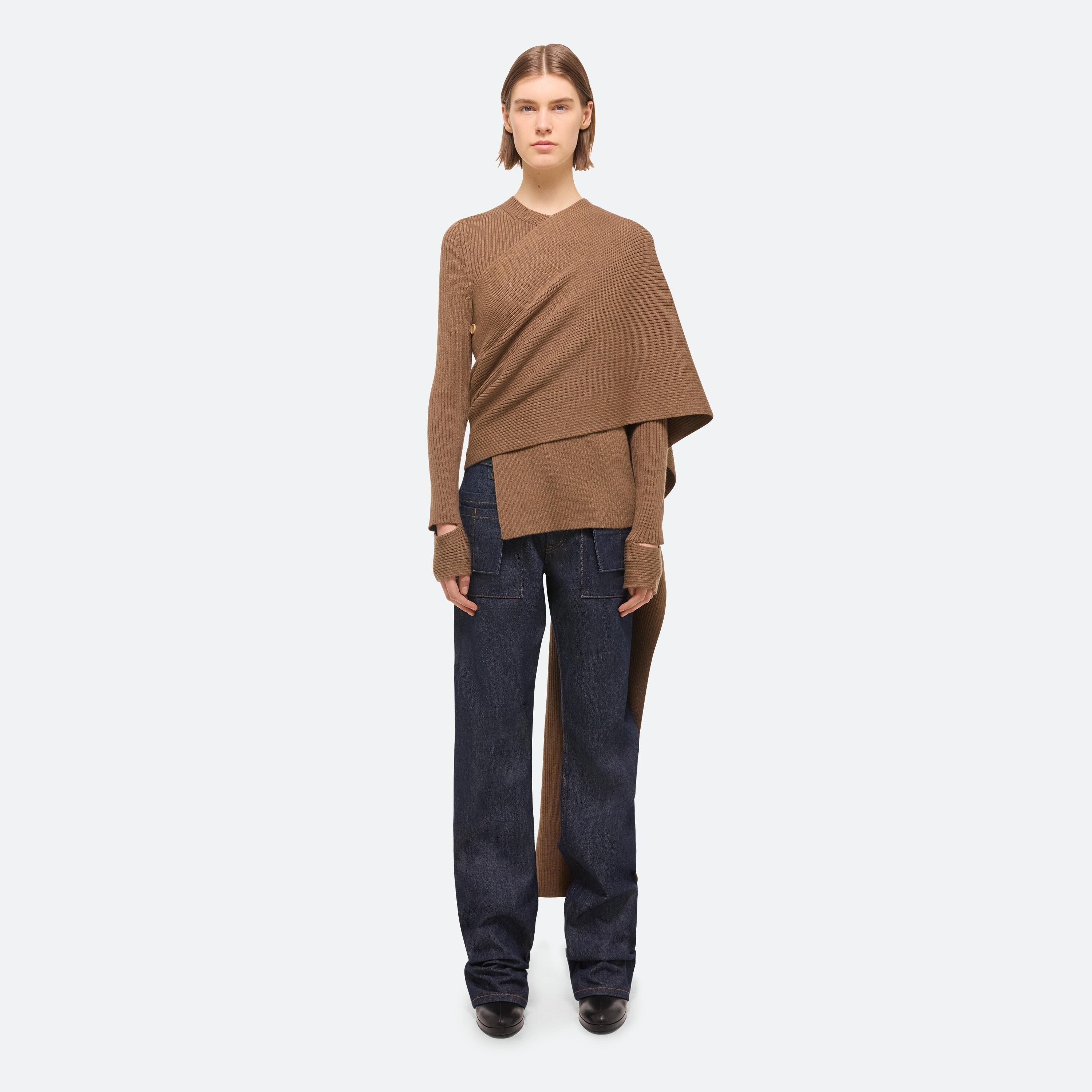 DRAPED RIB SWEATER - 3