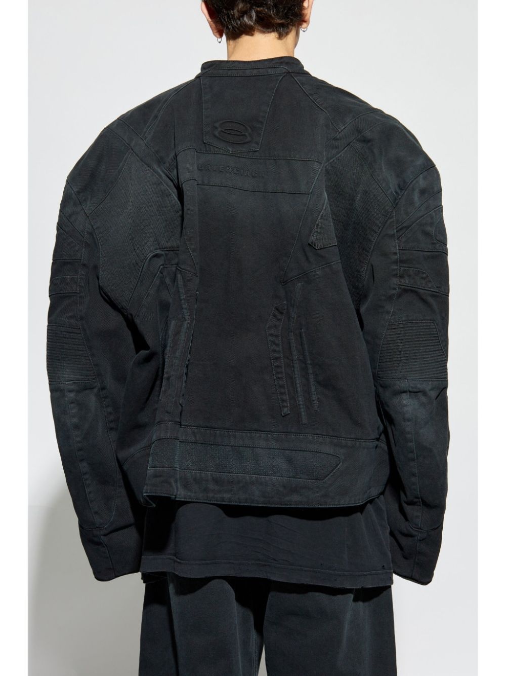 embossed logo denim jacket - 4