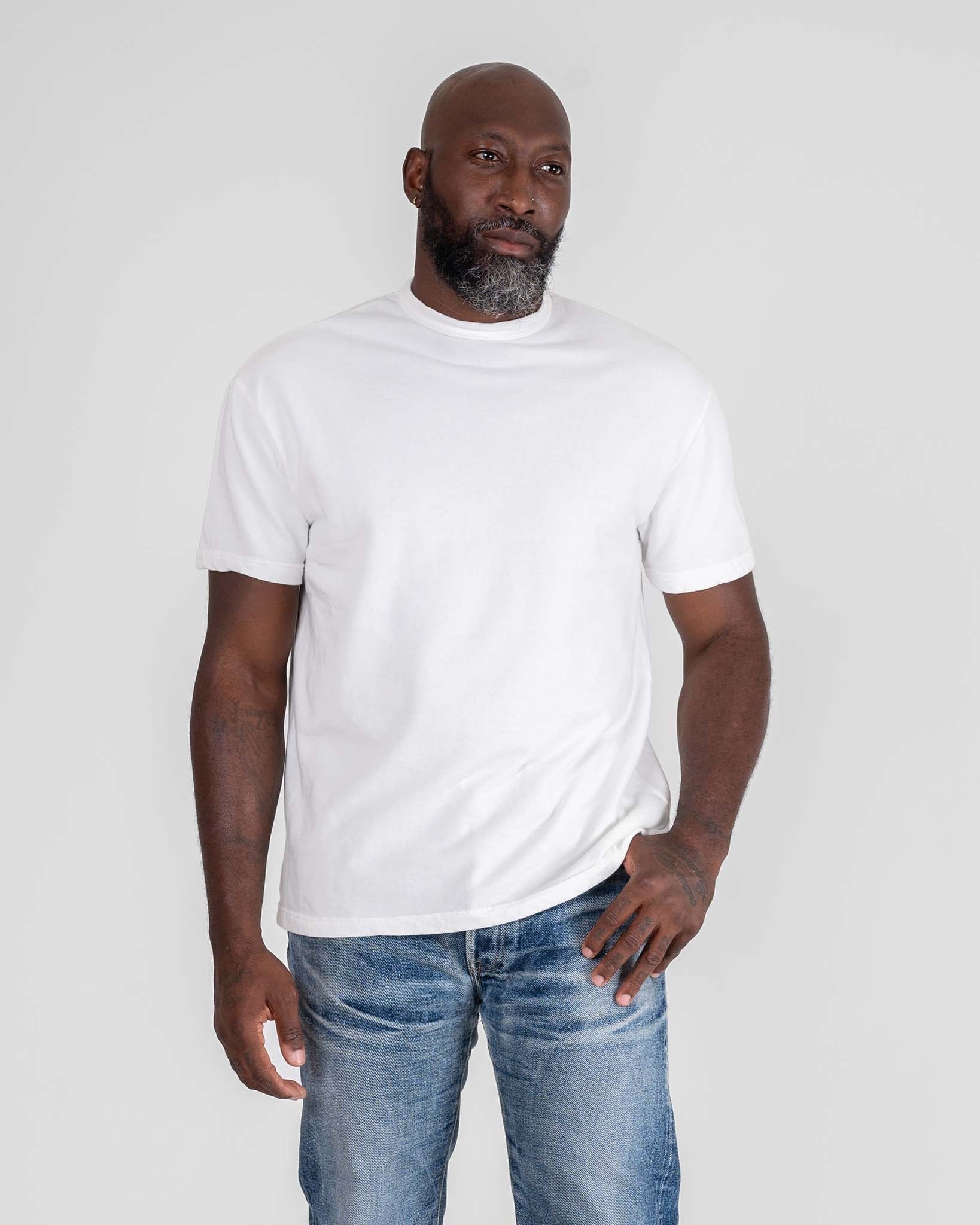 UTIL-BT-WHT UTILITEES - 10oz Mini Fleece Crew Neck T-Shirt - White - 2