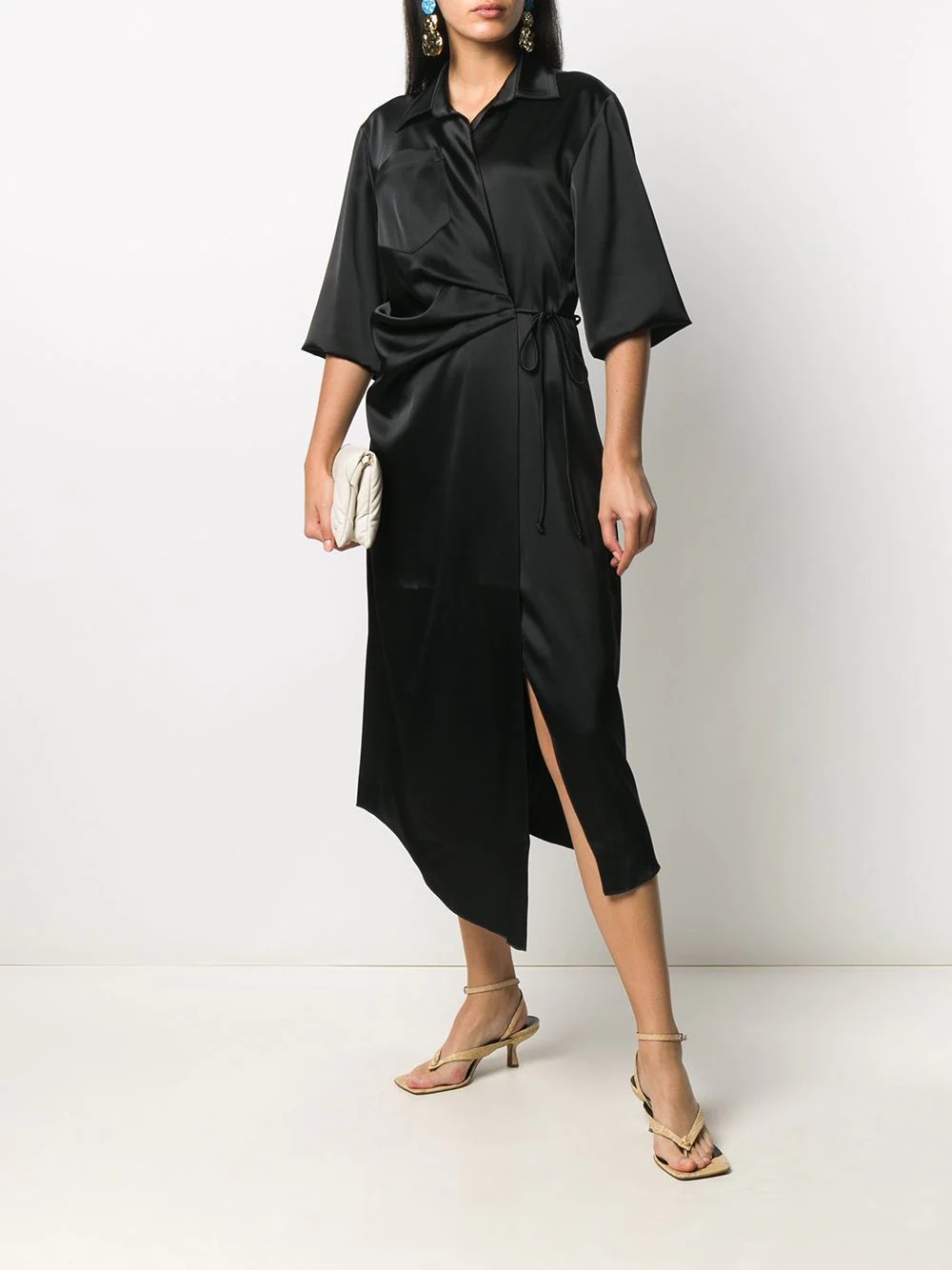 satin wrap dress - 2