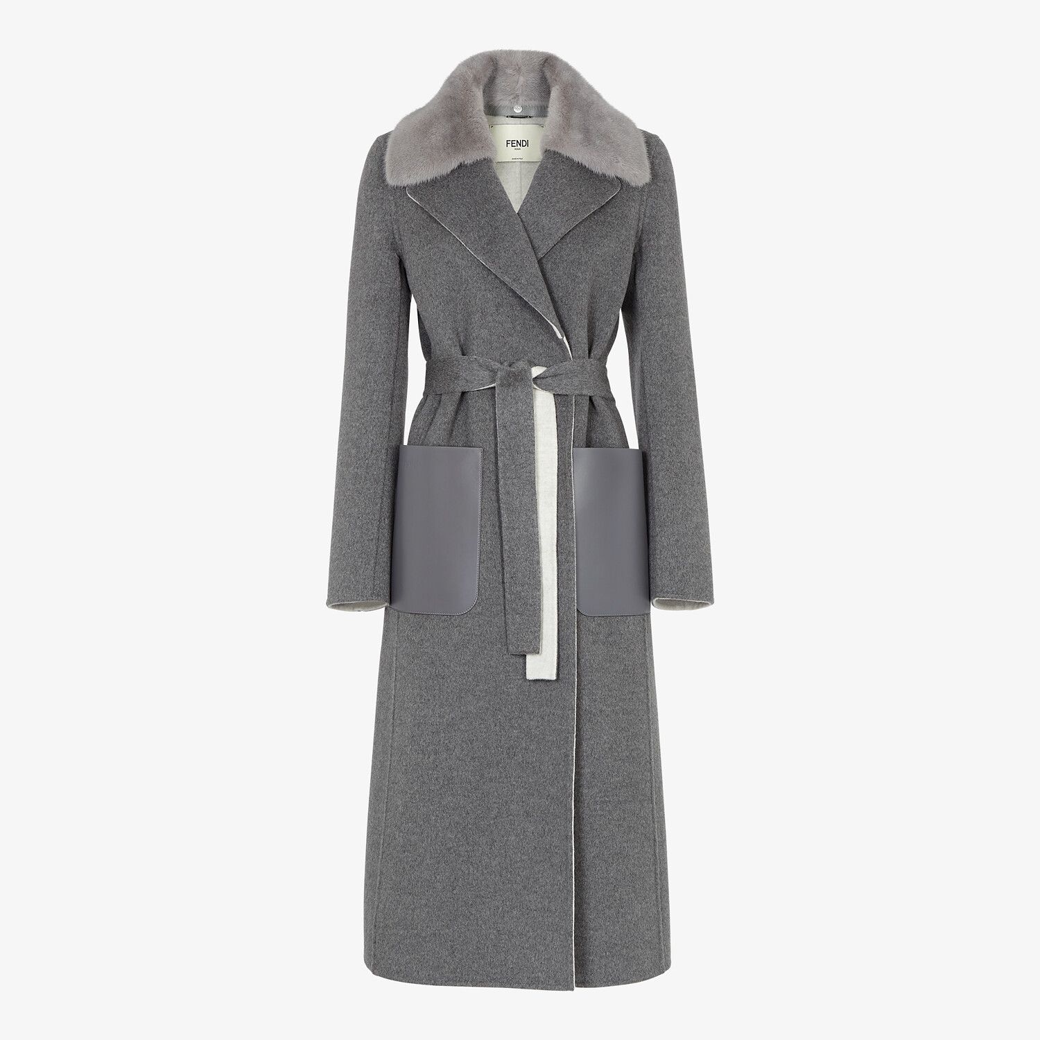 Gray double-sided cashmere coat - 1