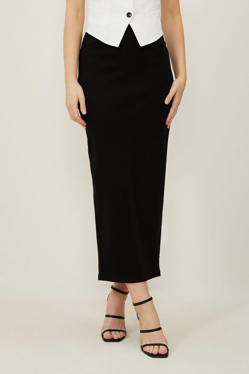KAREN MILLEN Compact Jersey Rib Maxi Skirt outlook