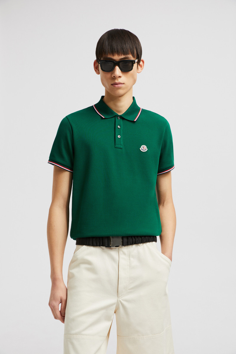 Moncler Tricolor-Trimmed Cotton Piquet Polo Shirt outlook