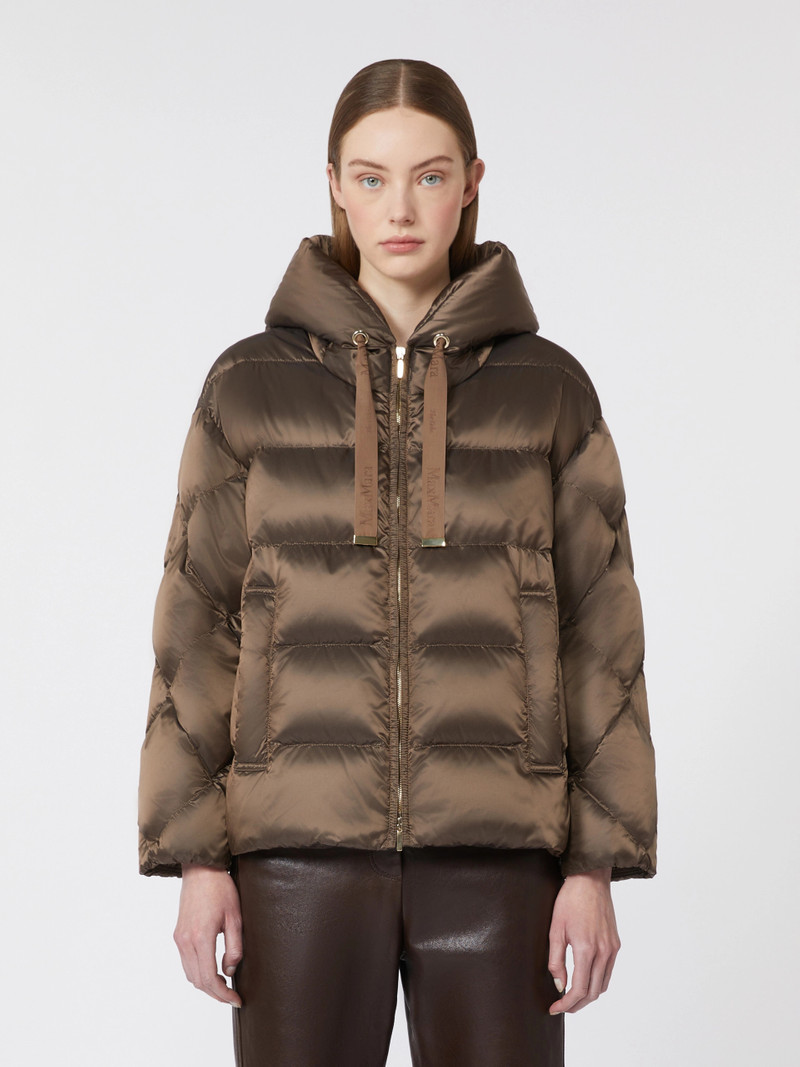 SOFTFE Water-repellent canvas belted down jacket - HAZELNUT BROWN 3