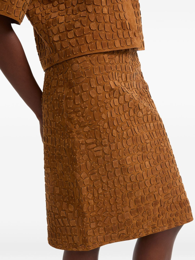 crocodile-effect midi skirt 4