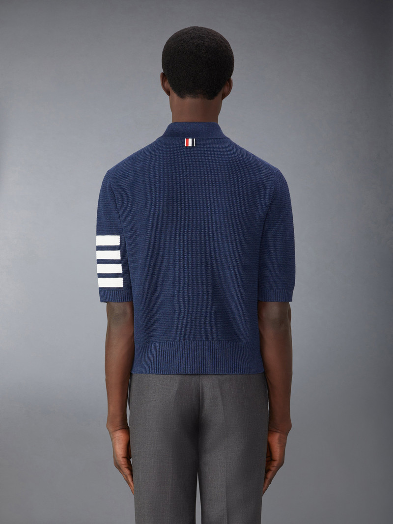 Thom Browne 4-Bar linen-blend polo outlook